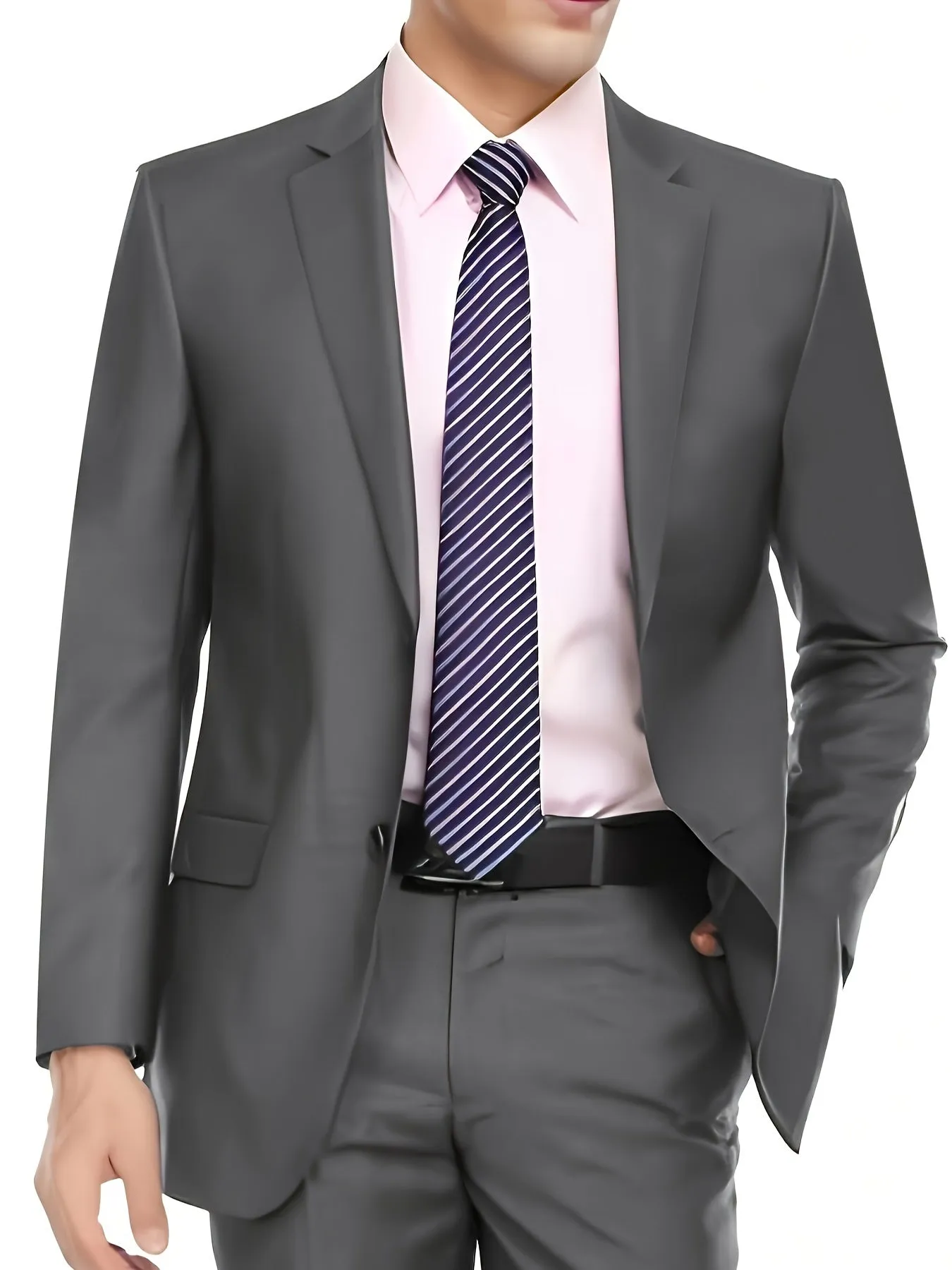 Mens Classic SlimFit Light Grey Blazer Timeless Elegance