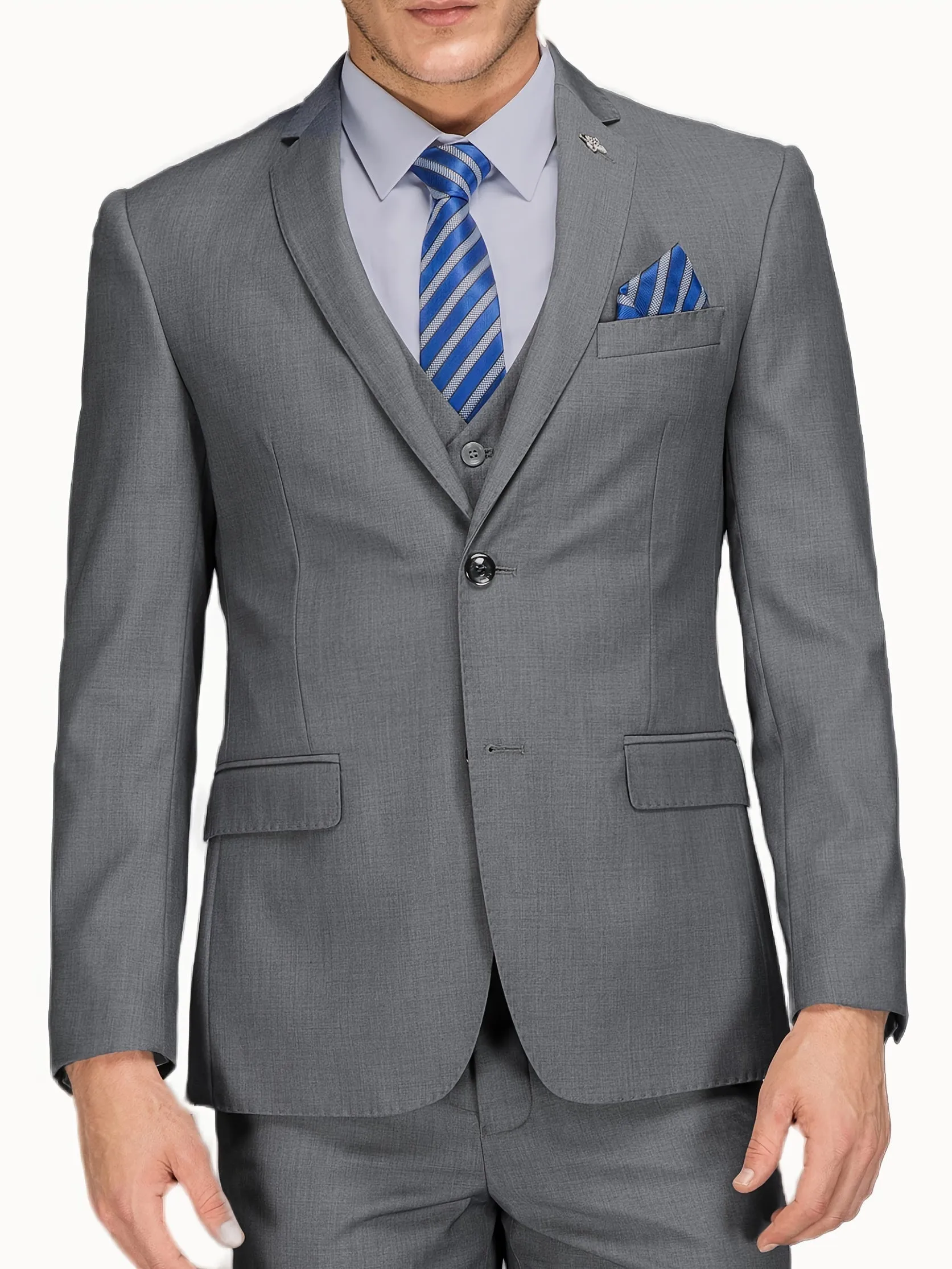 Mens Classic SlimFit Light Grey Blazer Timeless Elegance