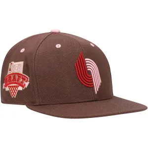 Mitchell & Ness Portland Trail Blazers Brown NBA Draft Hardwood Classics Brown Sugar Bacon Fitted Hat
