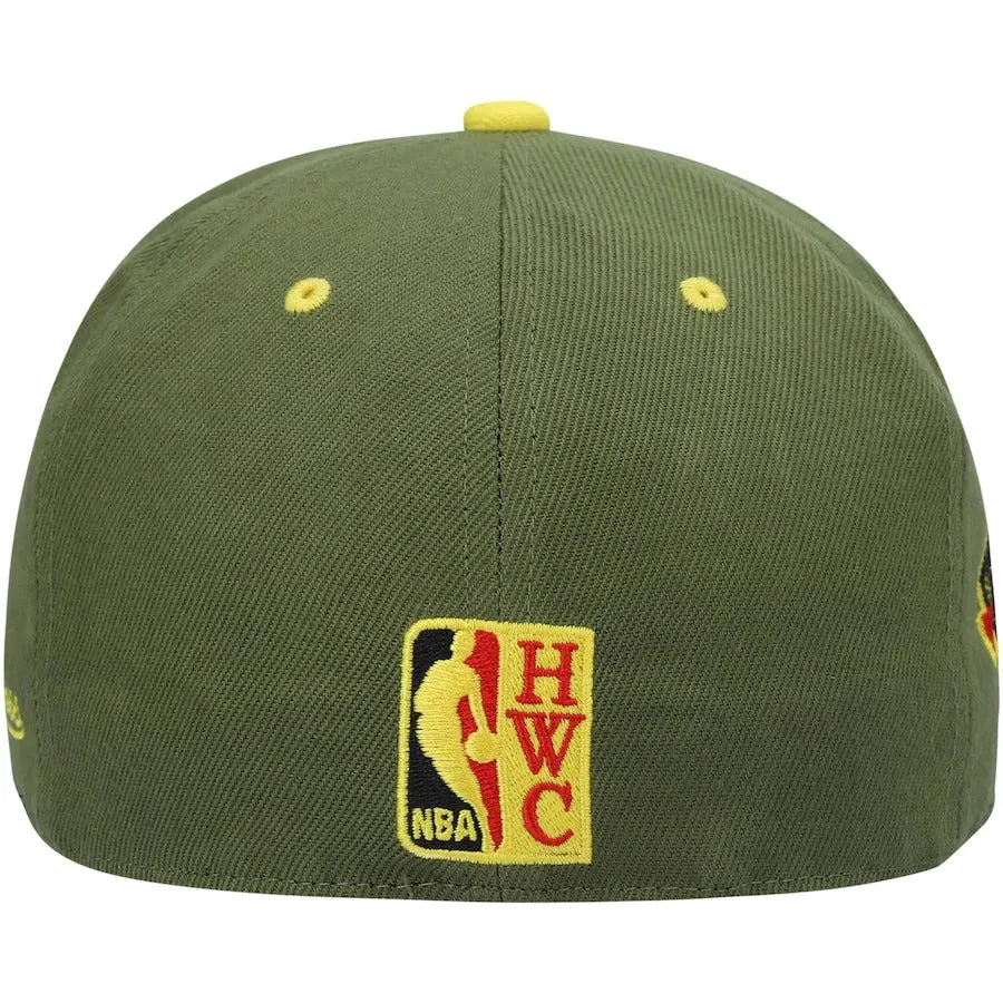 Mitchell & Ness x Lids Portland Trail Blazers Olive NBA Draft Patch Hardwood Classics Dusty Fitted Hat