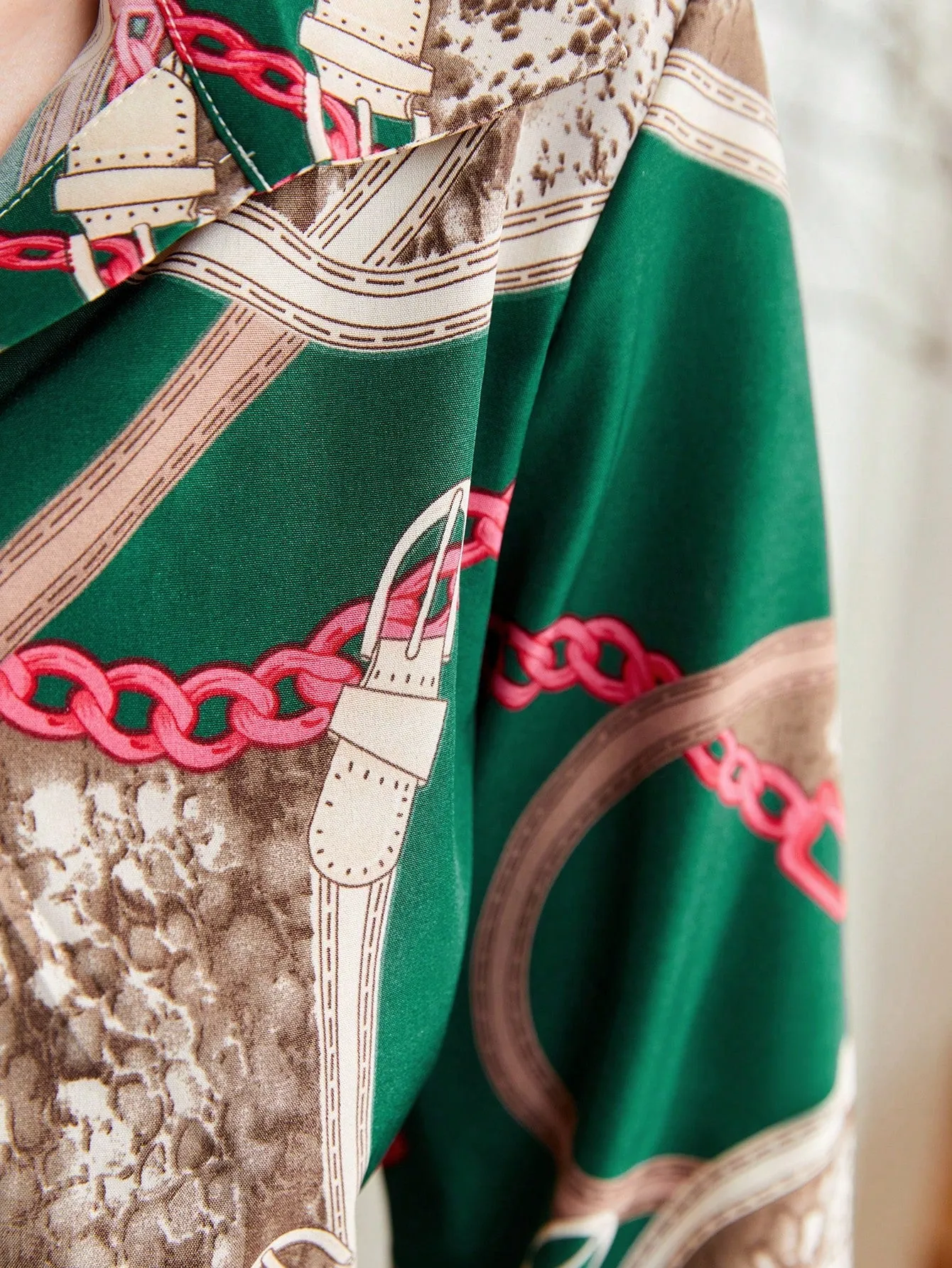 Mulvari Chain & Snakeskin Print Blouse