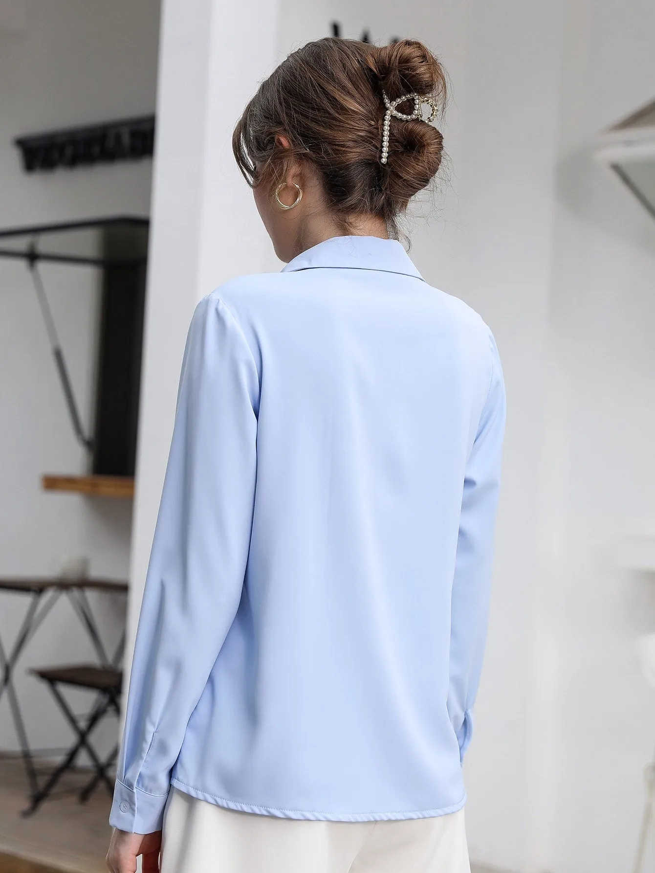 Mulvari Solid Hidden Button Placket Shirt