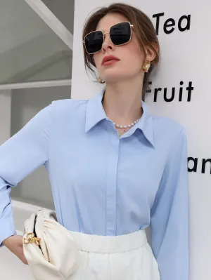 Mulvari Solid Hidden Button Placket Shirt