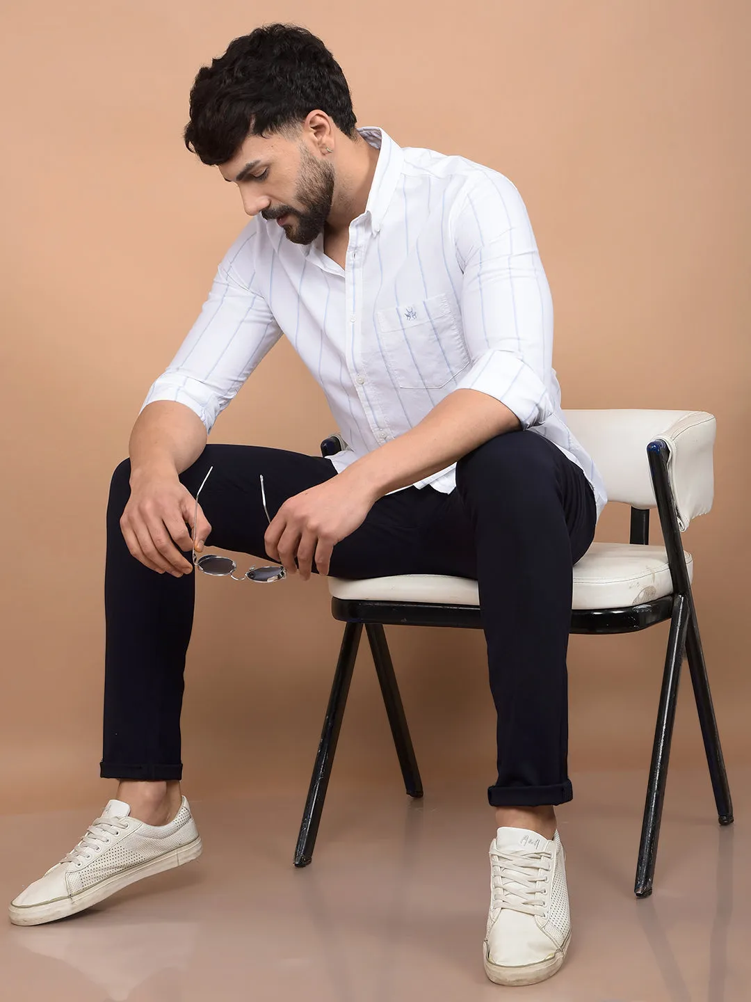 Navy Blue Knitted Trousers