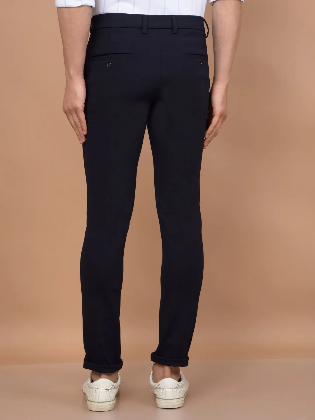 Navy Blue Knitted Trousers