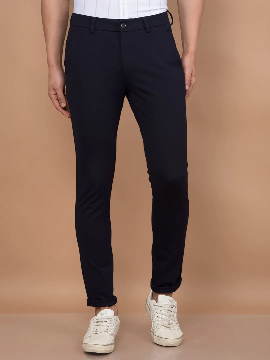Navy Blue Knitted Trousers