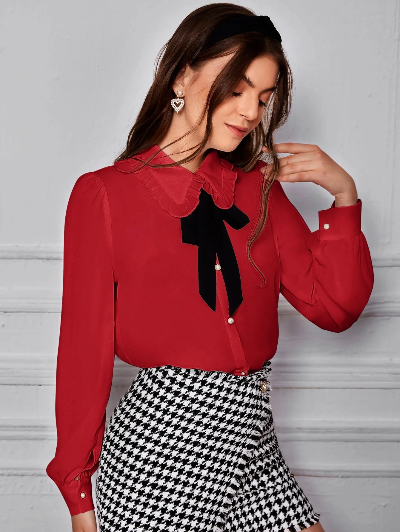 Peter-pan Collar Puff Sleeve Blouse