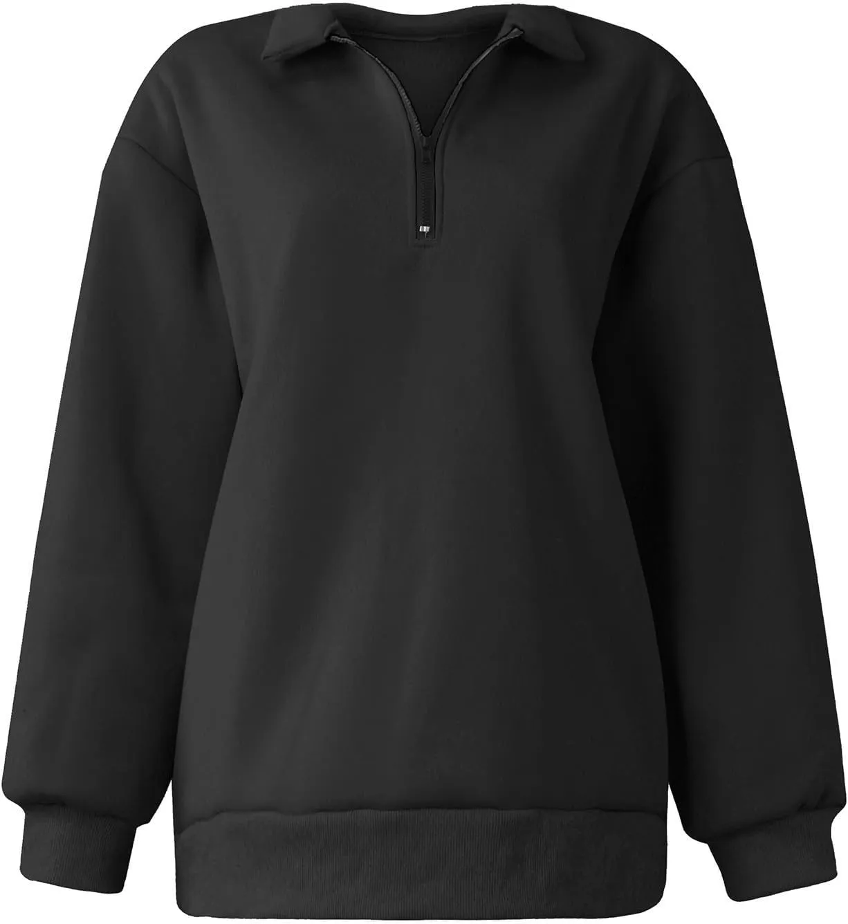 Quarter Zip Sweatshirt Women Oversized Zip Up Hoodie 1/4 Zip Fleece Pullover Long Sleeve Sweater Preppy Sweatshirts