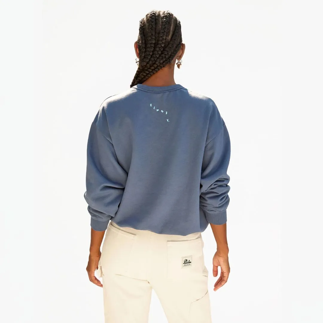"Oui" Oversized Sweatshirt (Faded Navy)