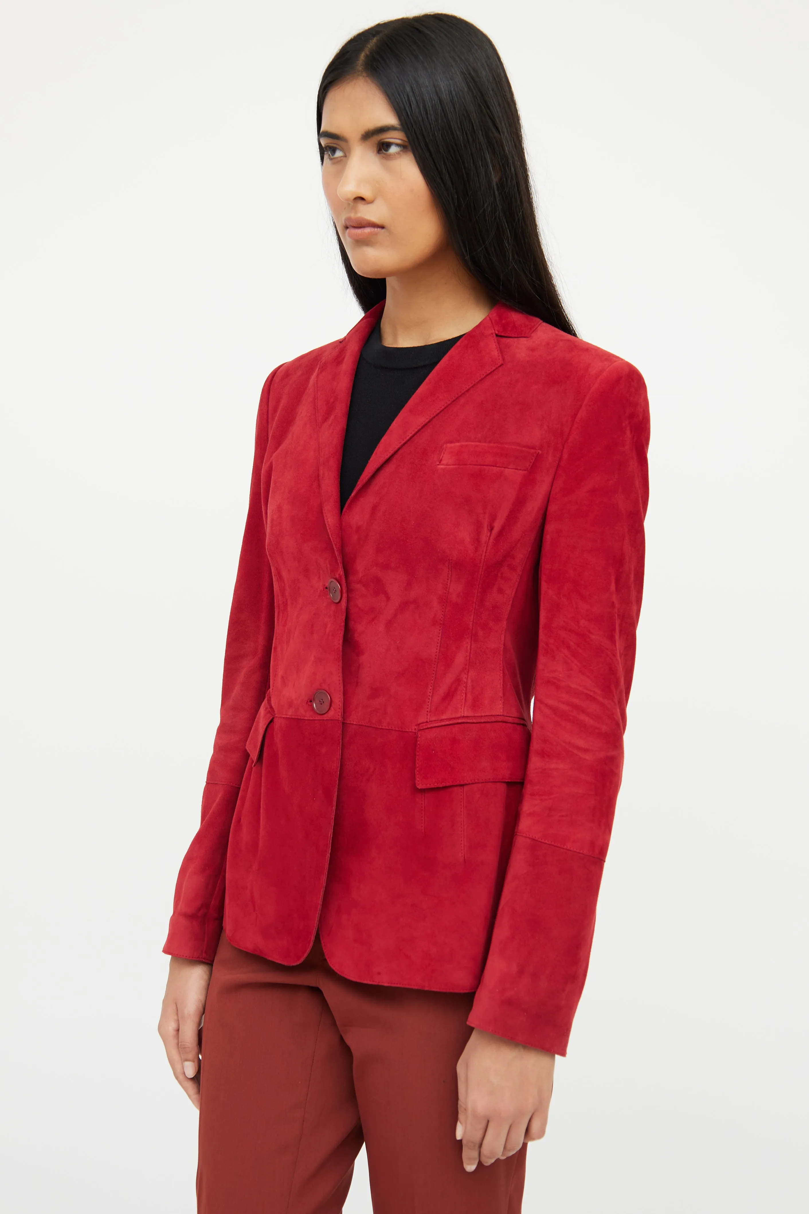 Red Suede Blazer