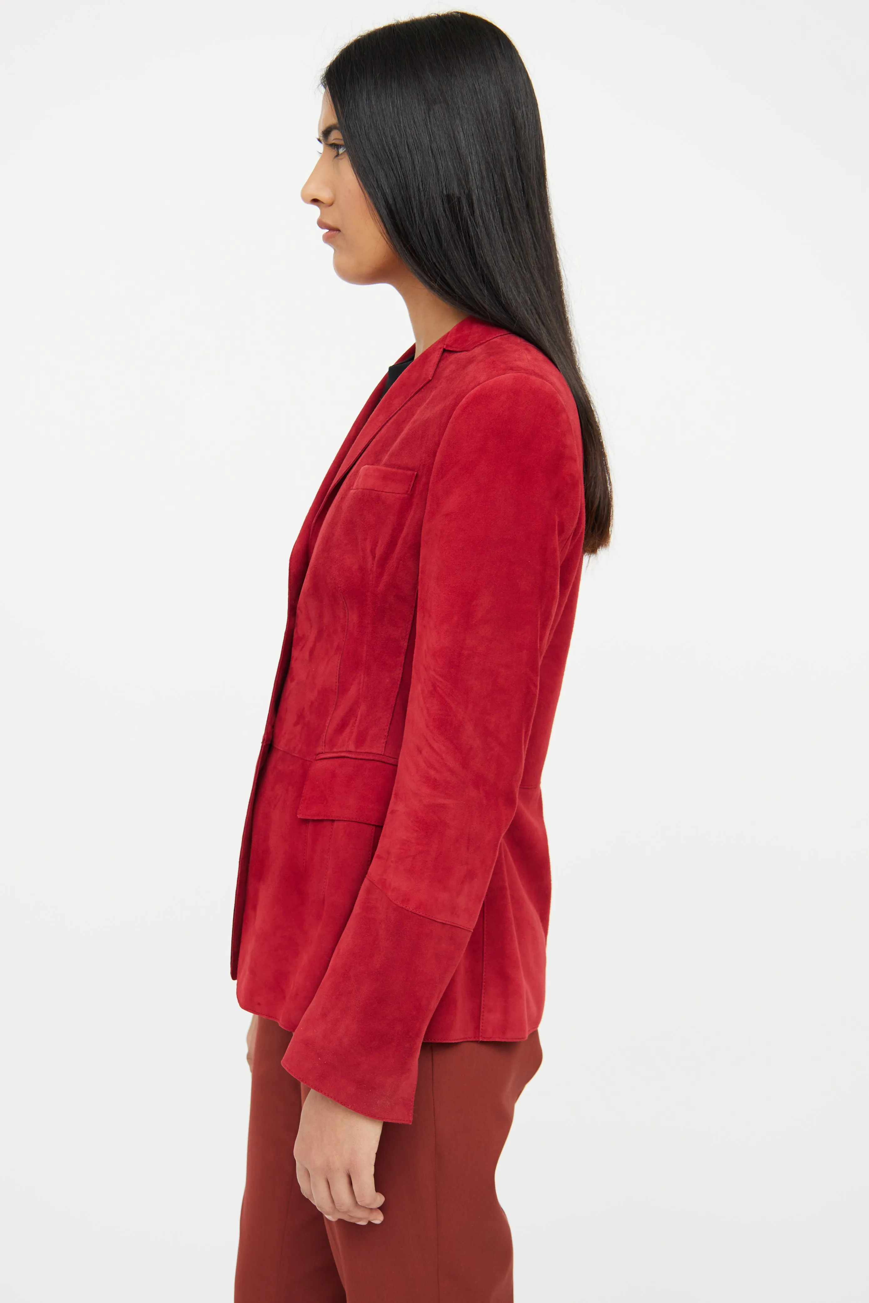 Red Suede Blazer