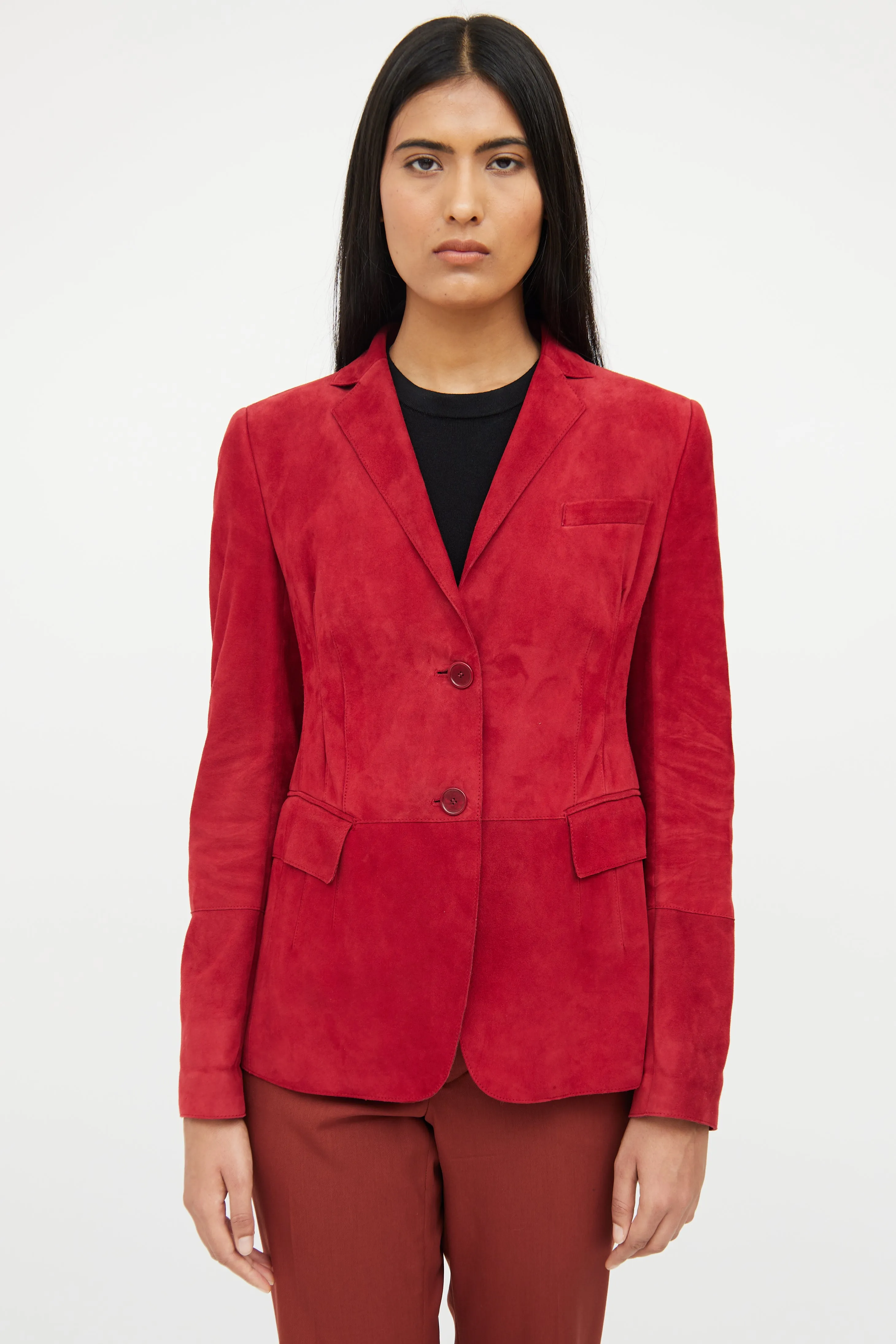 Red Suede Blazer