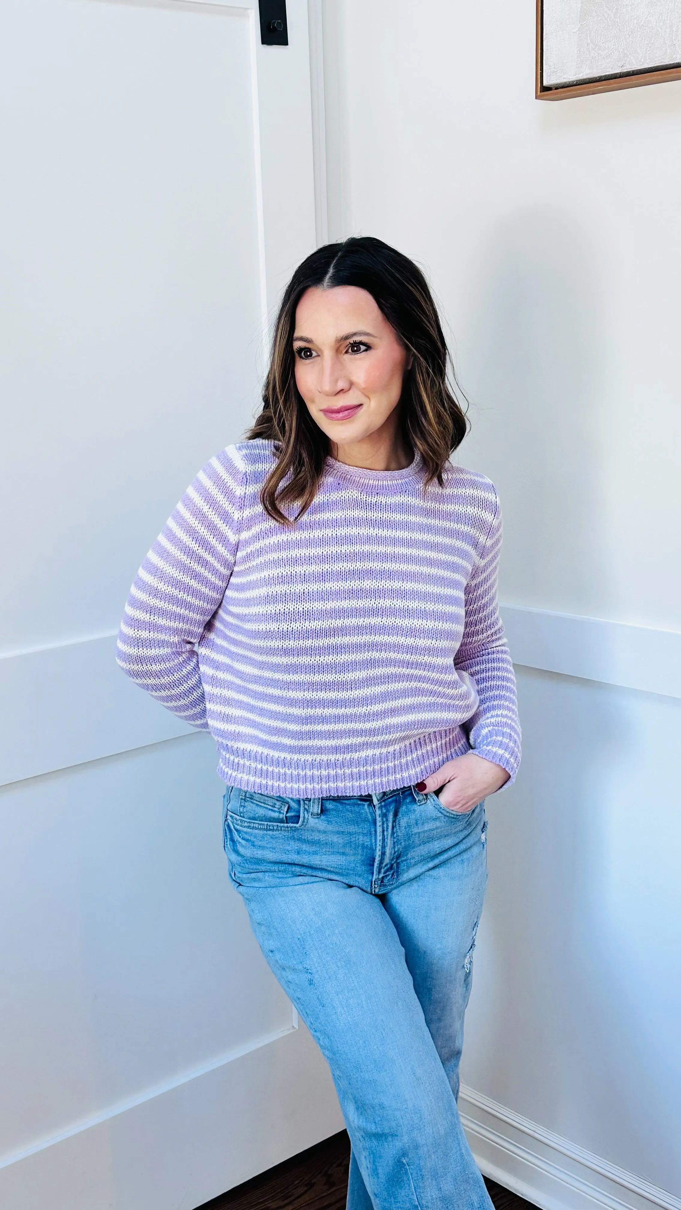 Sabrina Lilac Striped Sweater