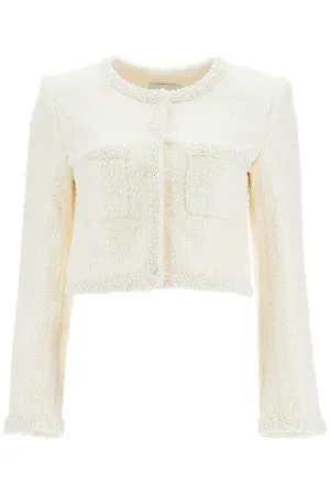 Self Portrait Boucl Jacket With Pearls And