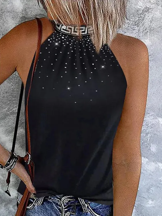 Sexy Rhinestone Halterneck Vest