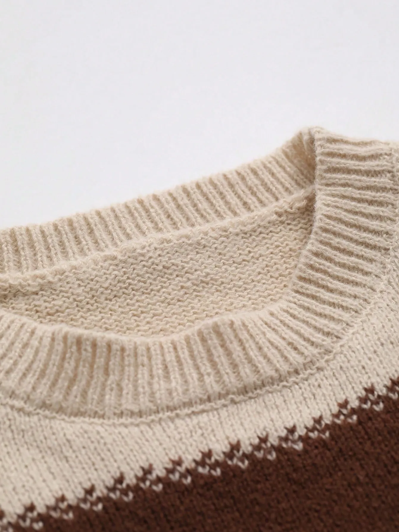 Shein DAZY Striped Loose Long Sleeve Crew Neck Sweater For Women