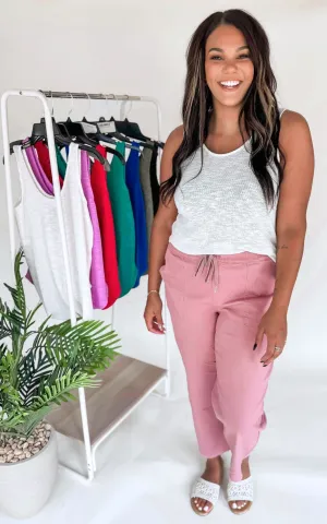 Sleeveless Double Scoop Neck Tank Top