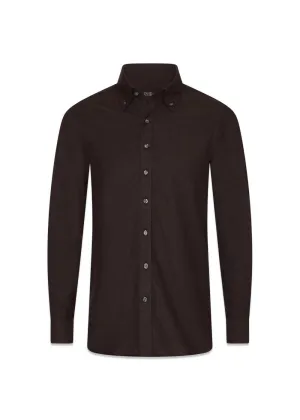Slim Fit Short BD Brushed Flannel - Warm Brown