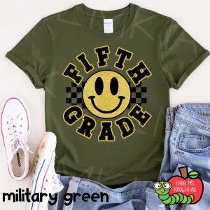 Smiley Emoji Retro Checkered Grade Level Teacher Team T-Shirts