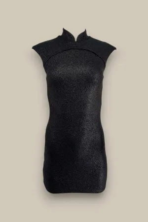 Structured Metallic Dress- Black