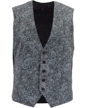 WILBUR  TRIBUNE PAISLEY WAISTCOAT VEST - GREY