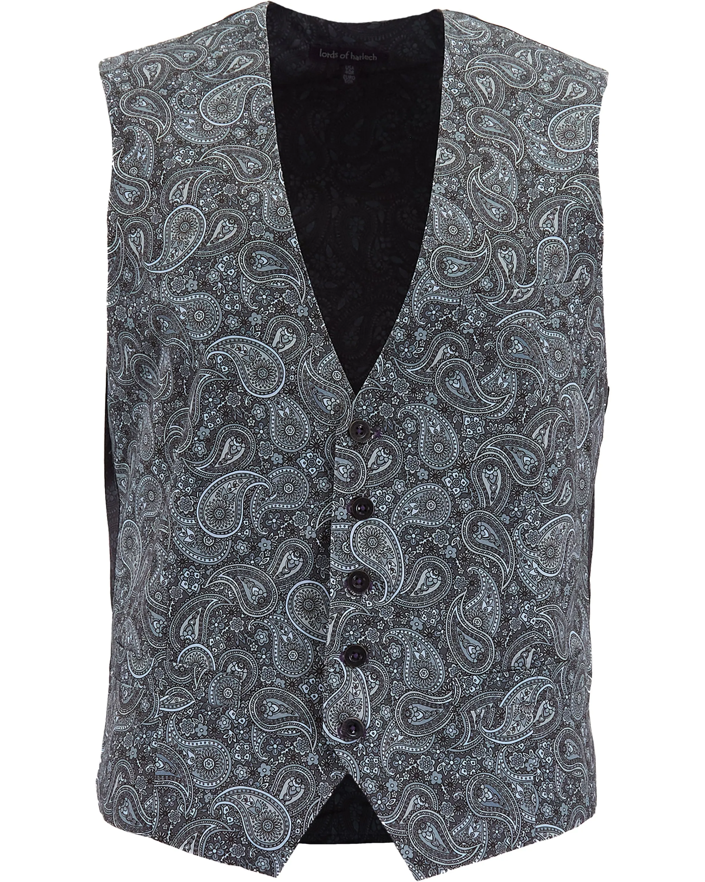 WILBUR  TRIBUNE PAISLEY WAISTCOAT VEST - GREY