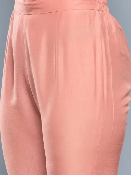 Women Leheriya Angrakha Kurta With Trousers & Dupatta