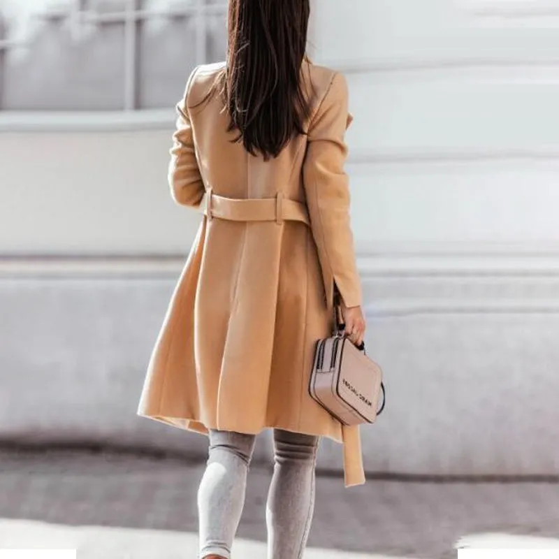 Women’s Elegant Woolen Trench Coat