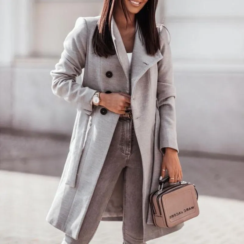 Women’s Elegant Woolen Trench Coat